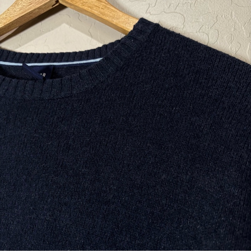 Mens Gap Sweater sz Large Dark Blue Cotton Wool blend RN54023 - Picture 5 of 7